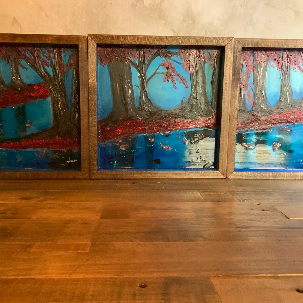 Original Mixed Media triple painting Original Art - Picture 5 of 6